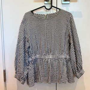 Gingham peplum blouse